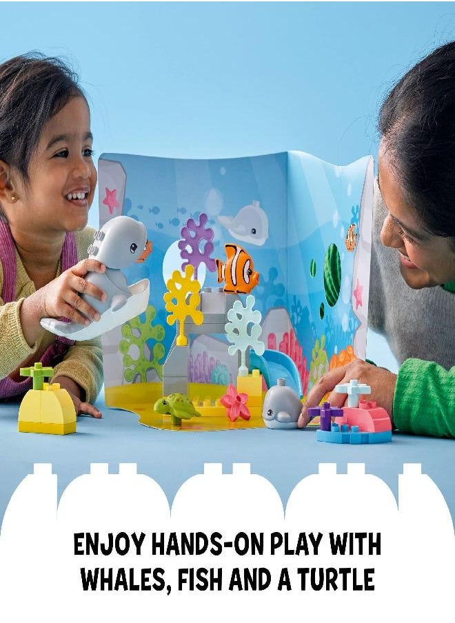 LEGO - LEGO DUPLO Wild Animals of The Ocean Set 10972, with Whale and Turtle Sea Animal Figures & Playmat, Educational Toys with Fun Colors for Toddlers 2 Plus Years Old - Image 1