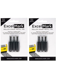 ExcelMark Rolling Identity Theft Guard Stamp Refill Ink Set (2 Pack)  - Image 1