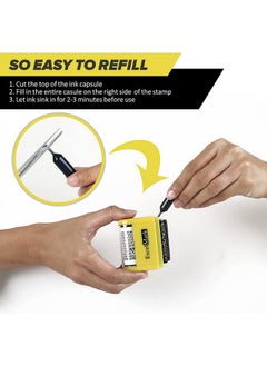ExcelMark Rolling Identity Theft Guard Stamp Refill Ink Set (2 Pack)  - Image 2
