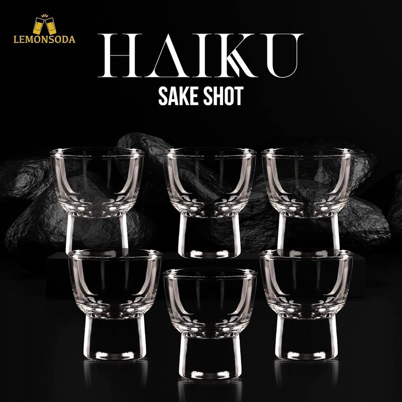 LEMONSODA Clear Shot Glass Set - Heavy Base Haiku Sake Shot Glasses for Whiskey, Tequila, Vodka, Espresso, Spirits & Liquor - Perfect for Tastings, Parties, Bars, Housewarming Gift (Set of 6) - Image 1