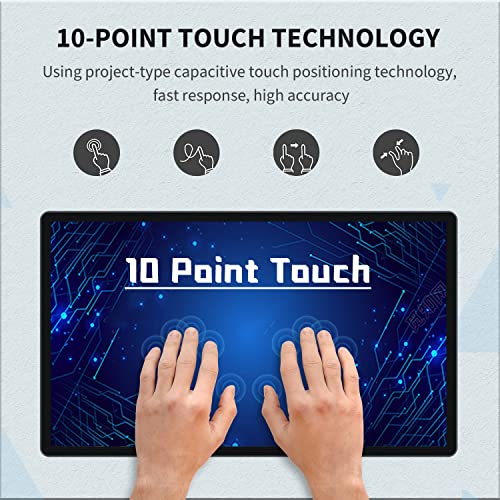 TouchWo 21.5 inch Android 11 Touchscreen Industrial PC, 16:9 FHD 1080P, WiFi and Built-in Speakers, RK3568 2GB RAM & 32GB ROM, Smart Board for Classroom, Meeting & Game - Image 2