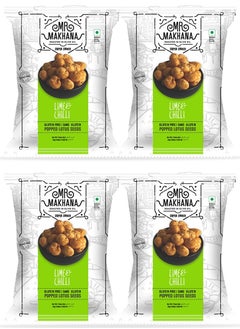 Mr Makhana Lime and Chilli Popped Lotus Seeds 25 Grams Pack of 4  - Image 1