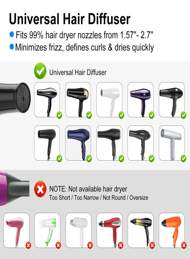 Aiseely Hair Dryer Diffuser Adjustable Blow Dryers Diffuser for Curly or Wavy Hair Styling Accessories - Image 2