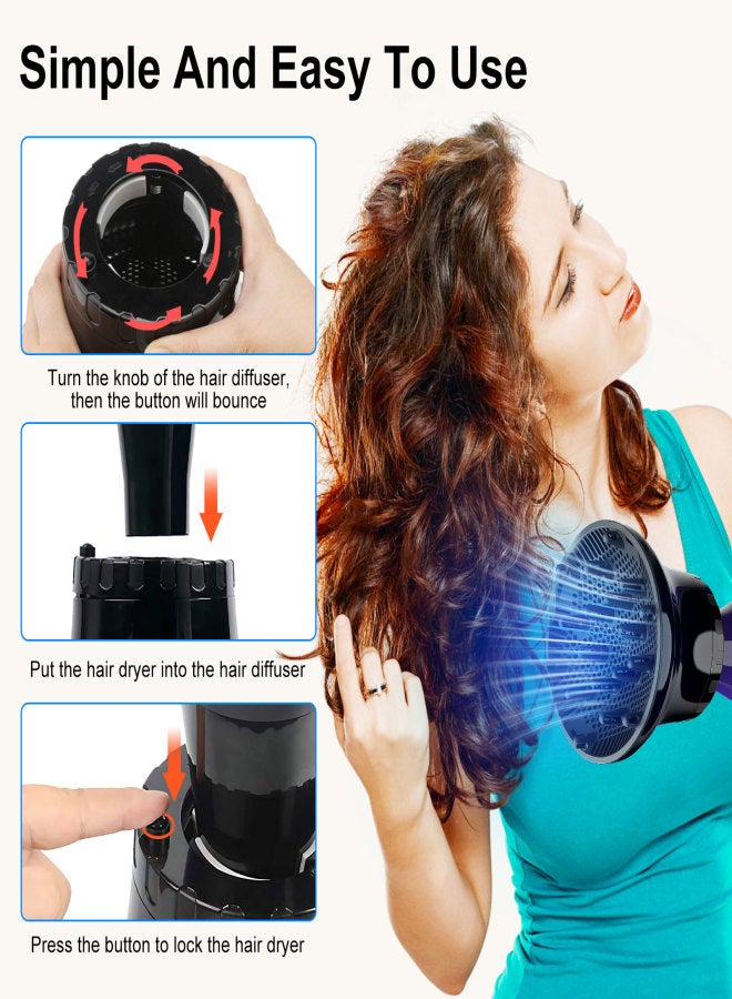 Aiseely Hair Dryer Diffuser Adjustable Blow Dryers Diffuser for Curly or Wavy Hair Styling Accessories - Image 4