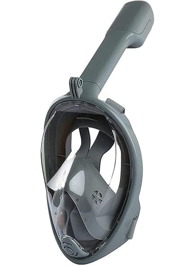 Matiko Adult Snorkel Mask, 180° Wide Angle View Anti-Fog Snorkling Face Mask with Drain Valve, Detachable Breathing Tube Design Full Face Snorkeling Mask Diving Gear with Camera Mount, L/XL (Grey s/m) - Image 1