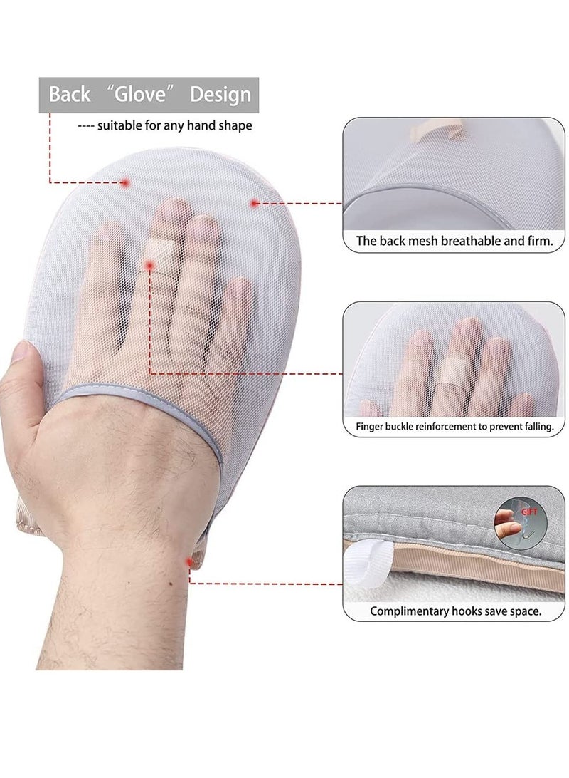 2 PCS Garment Steamer Ironing Glove, Waterproof Anti Steam Mitt with Finger Loop, Heat Resistant Complete Care Protective Garment Steaming Mitt, For Clothes Steamers  - Image 4