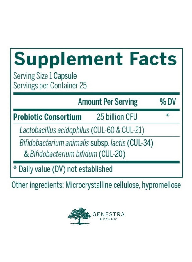 Genestra Brands جينسترا براندز HMF إنتنسيف | مكمل بروبيوتيك مستقر على الرف لدعم صحة الجهاز الهضمي، الراحة البطنية والميكروفلورا الصحية* | 25 كبسولة نباتية - Image 2