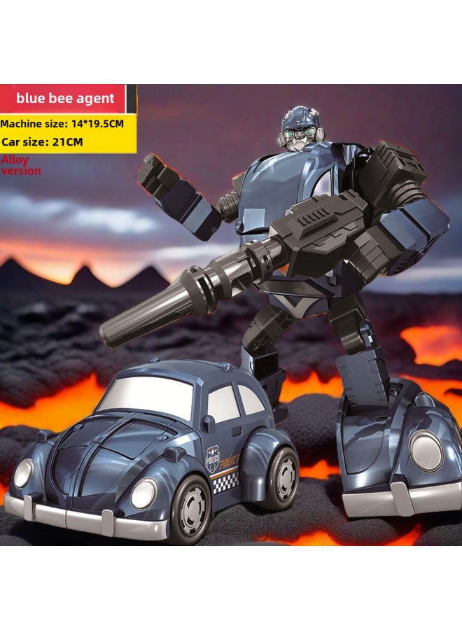 Transfiguration Toy Car Robot Alloy Edition King Kong Optimus Prime Wasp Dinosaur Boy Children's Toy Hand-made Model-Color:Alloy Version Of The Blue Bee Agent 】 - Image 1