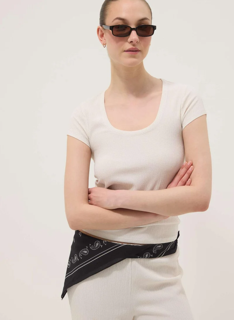 Ovs OVS White Short-Sleeved Stretch T-Shirt