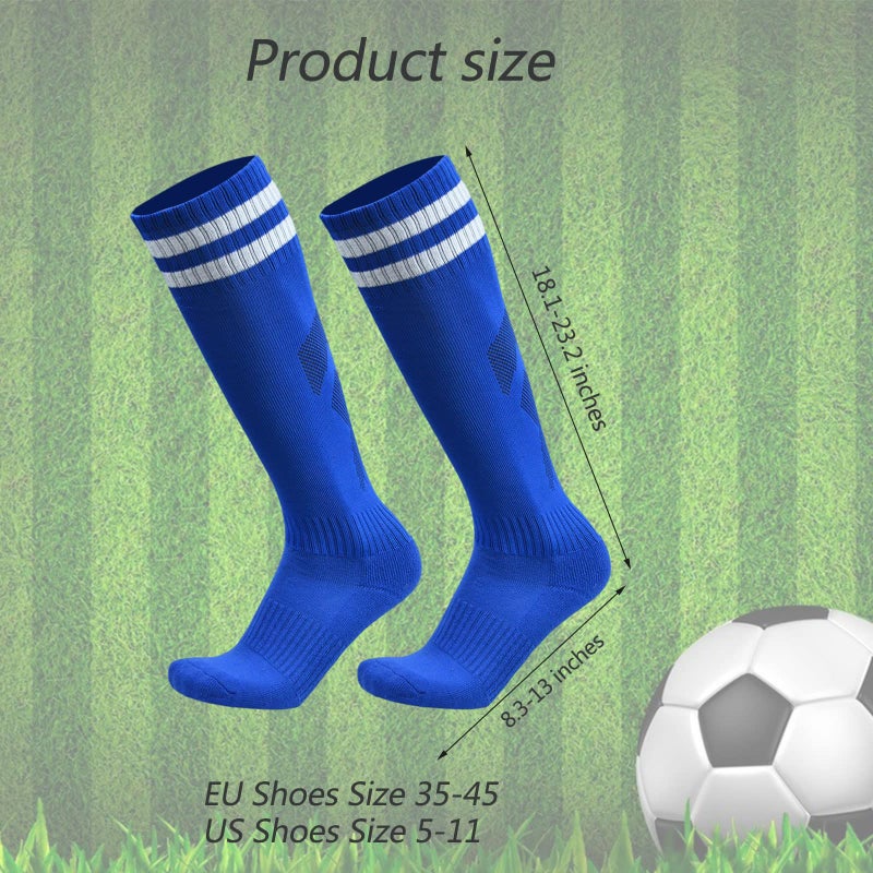 Ultrafun 6 Pairs Soccer Socks Color Stretchy Compression Knee High Tube Football Athletic Socks for Men Women Teens (6Pairs-Black) - Image 4