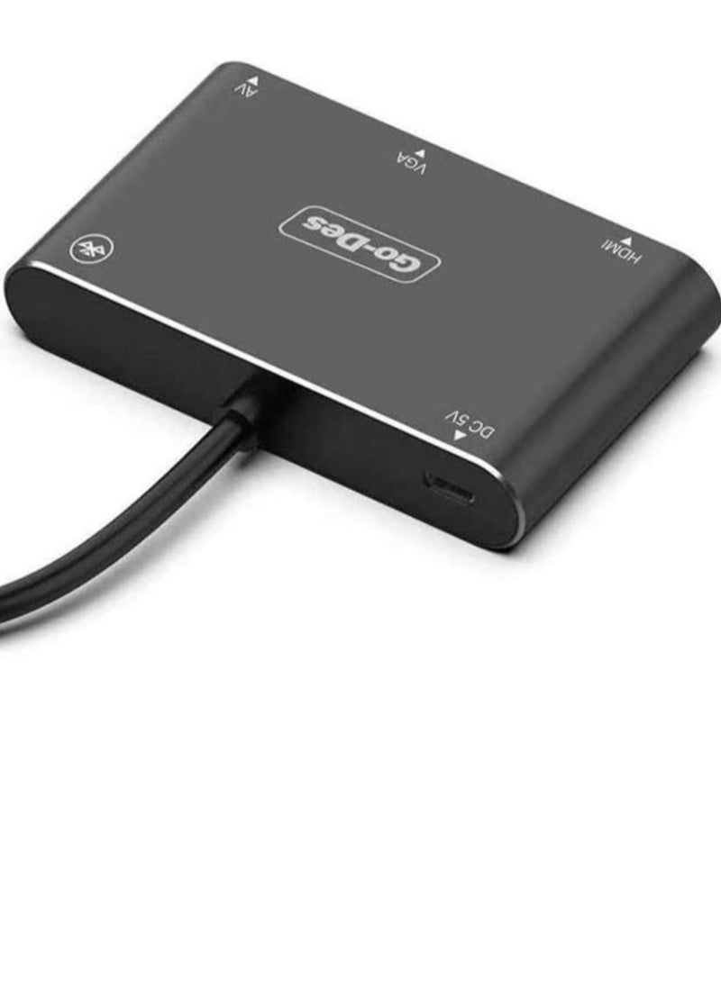 Generic - 5-in-1 Mobile HD Screen Player Adapter GD-8762 – USB-C, Lightning, Micro USB to HDTV, VGA, AV Adapter for Seamless Screen Mirroring - Image 1
