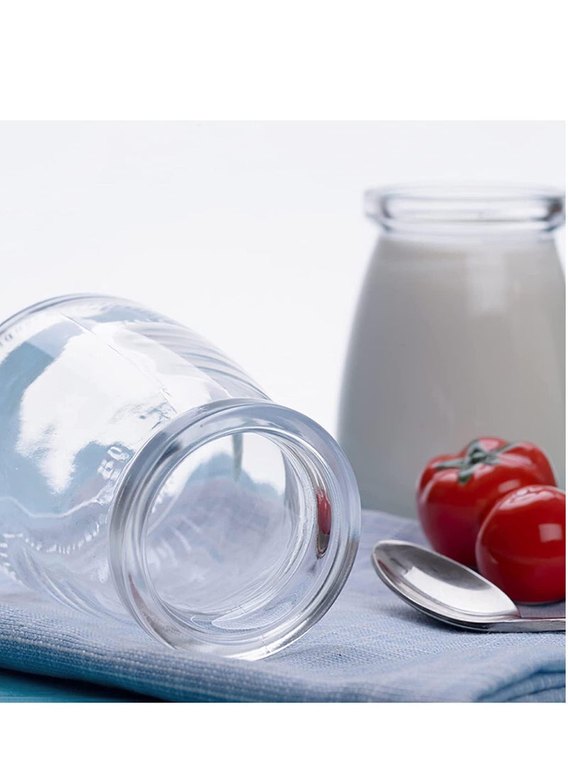 Luxoraq 6-Pcs, 100ml Yoghurt Jars pudding Jar with Lid Glass Container With Lid For Milk Jams Jelly Mousse Yogurt Making, Jam, Jelly, Mousse & Honey - Reusable, Round Containers for Home Kitchen Storage - Image 5