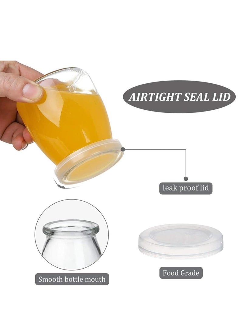 Luxoraq 6-Pcs, 100ml Yoghurt Jars pudding Jar with Lid Glass Container With Lid For Milk Jams Jelly Mousse Yogurt Making, Jam, Jelly, Mousse & Honey - Reusable, Round Containers for Home Kitchen Storage - Image 3