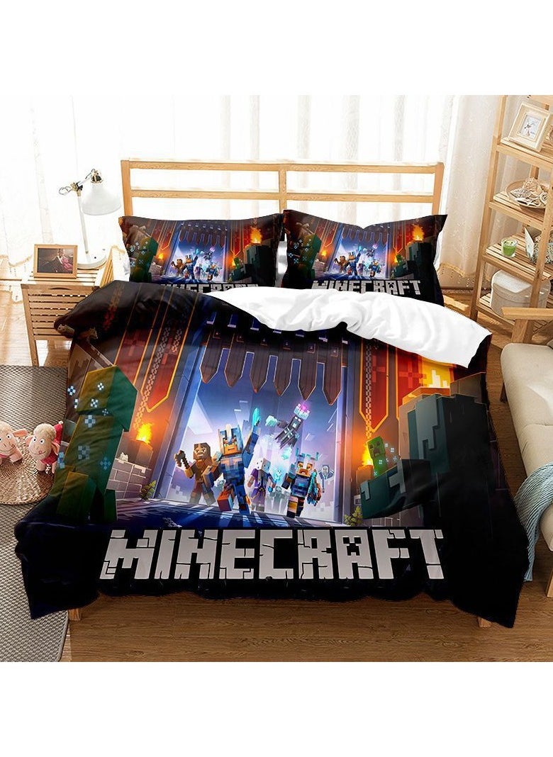 Generic Minecraft Game Peripheral Bedding Three-Piece Set 180*210cm  - Image 1