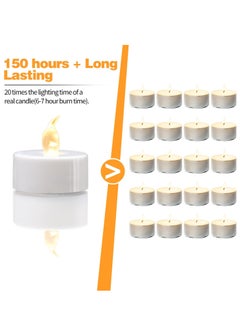 RATSAW LED Tea Lights 12 Pack Flameless Tea Lights Warm Yellow/Warm White Last 150 Hours  Battery Operated Tea Lights for Decoration 12pcs Warm White  - Image 4