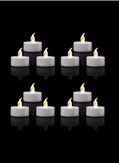 RATSAW LED Tea Lights 12 Pack Flameless Tea Lights Warm Yellow/Warm White Last 150 Hours  Battery Operated Tea Lights for Decoration 12pcs Warm White  - Image 1