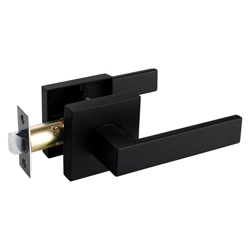 NEWBANG Solid Door Lever Handle Matte Black Finish