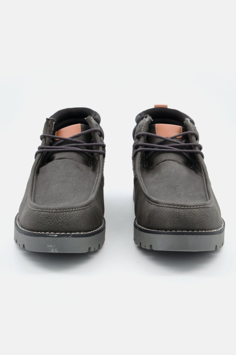 Weatherproof Men Faux-Leather Chukka Boot, Dark Grey - Image 2