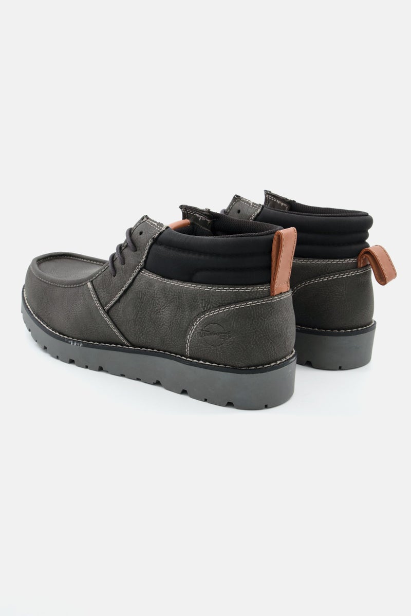 Weatherproof Men Faux-Leather Chukka Boot, Dark Grey - Image 4