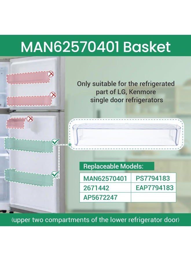 Garsoo سلة باب ثلاجة MAN62570401 المحسّنة متوافقة مع رف باب LG LTCS20020S/00، LTCS20020W/00، LTCS20030S/00، إلخ، وسلة Kenmore 79568002210، 79568009210، 79578003210، إلخ - Image 2