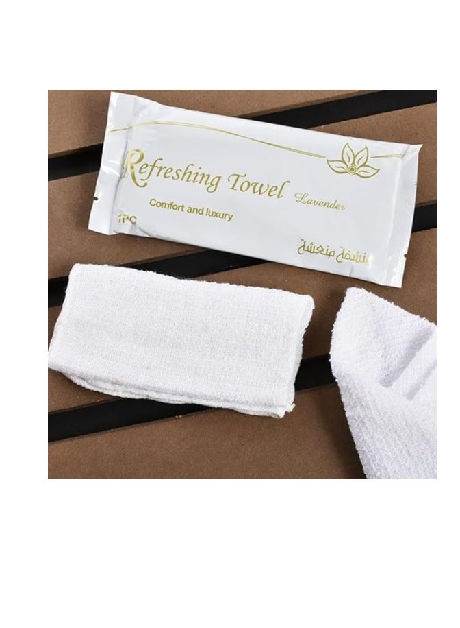 Refreshing Towel Lavender Scented Moist Cotton Wet Wipes Fresh Towel for Skin Care Personal Hygiene (Packaging Color May Var - Pack of 10) - Image 1