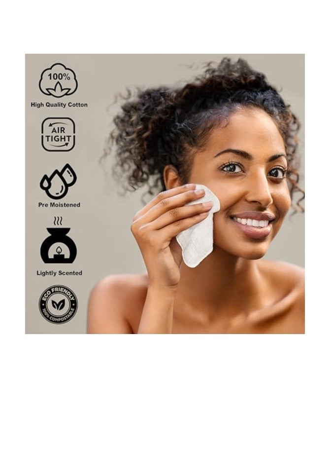 Refreshing Towel Lavender Scented Moist Cotton Wet Wipes Fresh Towel for Skin Care Personal Hygiene (Packaging Color May Var - Pack of 10) - Image 3