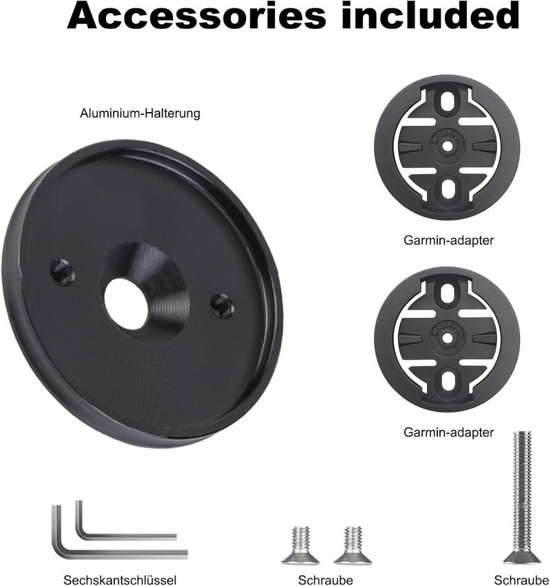 KMRDND Bicycle Stem Cap Computer Mount for Garmin Edge Series with 2 Adapters - Image 2