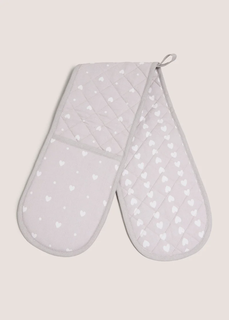 Matalan Grey Heart Oven Gloves