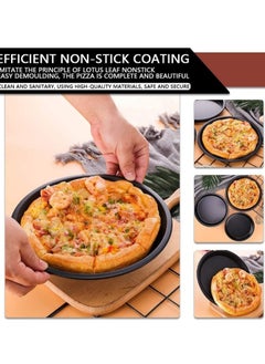 Generic Round Pizza Trays Set 3 Pieces - Set for Serving Pizza and Making Homemade Basbousa Non-Stick Large Size Luxury Round Baking Tray for Baking in Black Color and Different Sizes 20cm - 23cm - 25cm - Carbon Steel Pizza Tray for Microwave Oven, Non-Stick for Baking Barbie - Set of 3 Pieces Black (20cm 23 25 Barbie, Carbon - Round Pizza Trays - Pizza and Basbousa Tray Set - Pizza and Basbousa Tray 3 Pieces  - Image 3