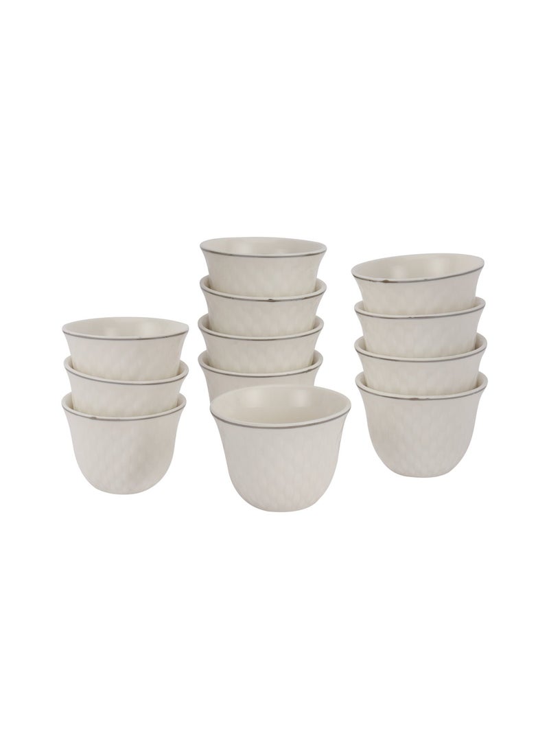 Royalford 12Pc Bone China Cawa Cup Set 80ml each RF12827 Multicolor - Image 1