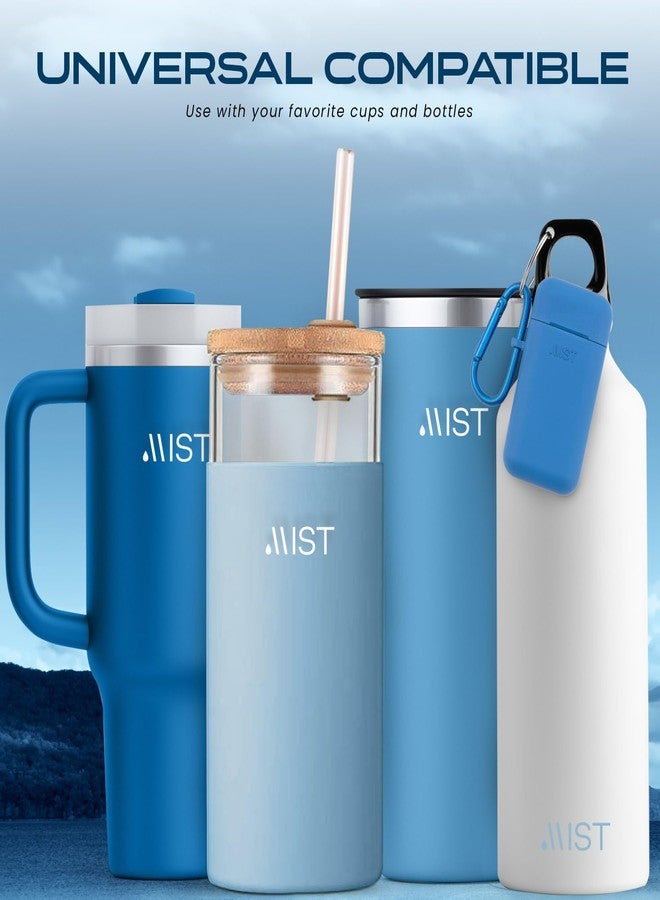 مست ماصة قابلة لإعادة الاستخدام من ميست، ماصة معدنية قابلة للطي وإعادة الاستخدام لتصفية المياه، تزيل الكلور والروائح، خالية من مادة BPA، محمولة، مصنوعة من الفولاذ المقاوم للصدأ، ماصة ترشيح مع حقيبة حمل وفرشاة، مناسبة للسفر، لون كحلي - Image 4