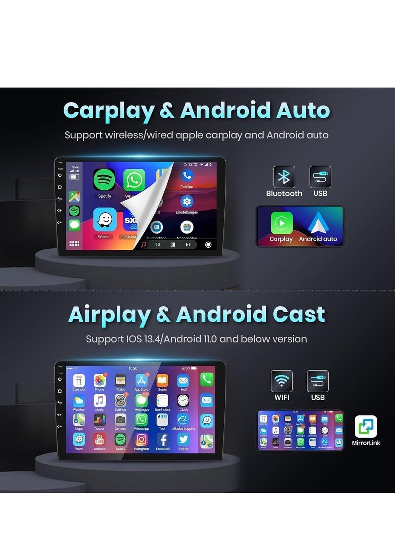 ستيريو سيارة أندرويد لشركة هيونداي سوناتا 2015 2016 2017 2 جيجابايت رام 32 جيجابايت روم 10 بوصة يدعم أبل كاربلاي، ميرورلينك واي فاي بي تي، شاشة لمس IPS مع كاميرا AHD متضمنة - Image 5