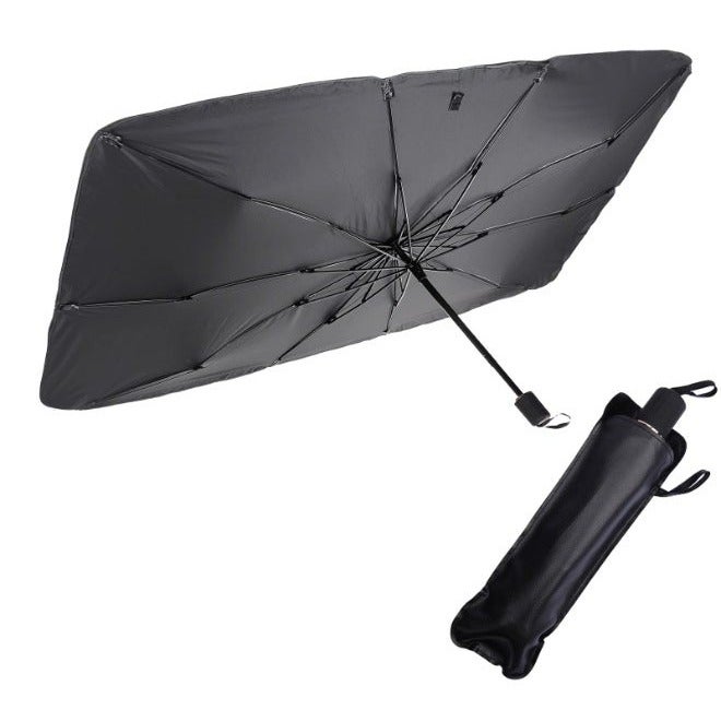 SolidX Car Windshield Sun Shade Umbrella – Foldable UV Protection Front Window Sunshade with Storage Pouch, Easy Open/Close Design for SUVs, Trucks & Most Vehicles - Image 1