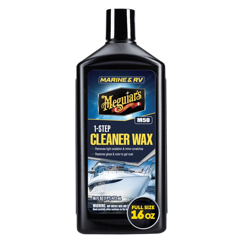Meguiar's Marine/RV Once Step Cleaner Wax M5016 - Professional-Grade Marine and RV Cleaner, Polish and Protect for Long-Lasting Shine - Restores Color and Gloss, 16 Oz - Image 1