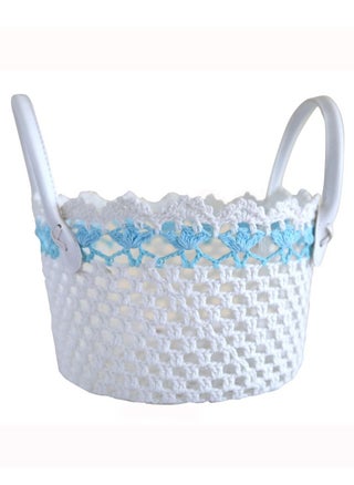 Multipurpose Storage Cotton White and Blue Basket 27x15cm - pzsku/Z610C1AF0A6E613BF3EEEZ/45/_/1651663876/e61b4a16-2f9b-4d59-af63-e270fa4baae9