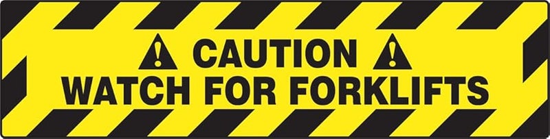 Accuform PSR264 Slip-Gard Adhesive Vinyl Step-Style Floor Sign, Legend"Caution Watch for FORKLIFTS", 6" Length x 24" - Image 1
