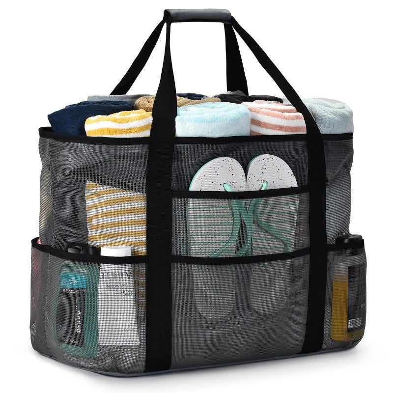 oscaurt Mesh Beach Bag Extra Large Waterproof Sandproof Beach Tote Pool Swim Bag Travel Vacation Essentials - Image 1