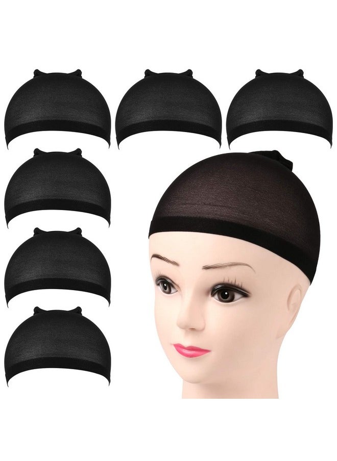 FANDAMEI Wig Caps 6Pcs Black Stocking Caps For Wigs Stretchy Nylon Wig Caps For Women Girls Kids Stocking Wig Caps…  - Image 1