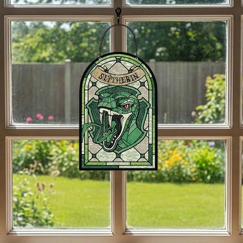 Open Road Brands Harry Potter Slytherin Crest Hanging Acrylic Wall Decor - Beautiful Slytherin Wall Art for Home - Image 5