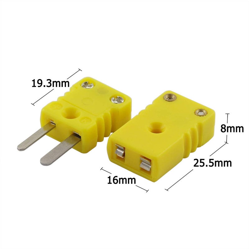 PZRT 1 Set K Type Thermocouple Plug Adapter RTD Circuits Mini Male/Female Wire Connector - Image 4