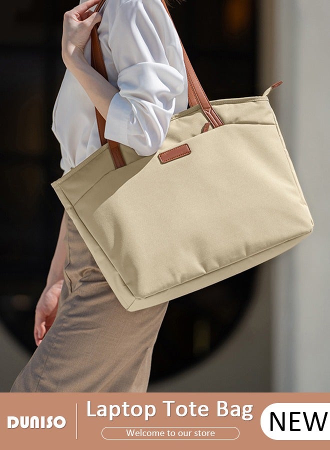 DUNISO Laptop Tote Bag, Lightweight Crossbody Handbag for Women, Fits 14 Inch, Stylish Office Shoulder Work Bag, Large Laptop Carrying Case for Business Travel  - Image 1