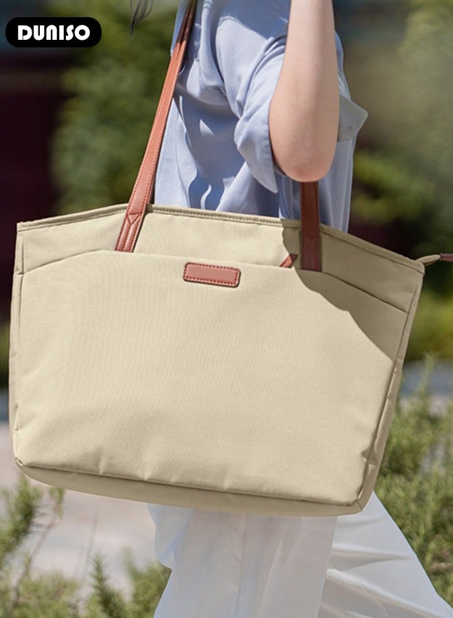 Laptop Tote Bag, Lightweight Crossbody Handbag for Women, Fits 14 Inch, Stylish Office Shoulder Work Bag, Large Laptop Carrying Case for Business Travel