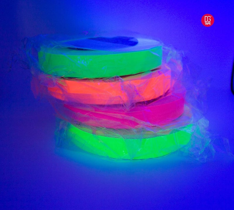 DGTAPE 1 inch x 55 ya Green Fluorescent Gaffer Tape. UV + Green NEON (UMF25/50/G 1in x 55yard) - Image 4
