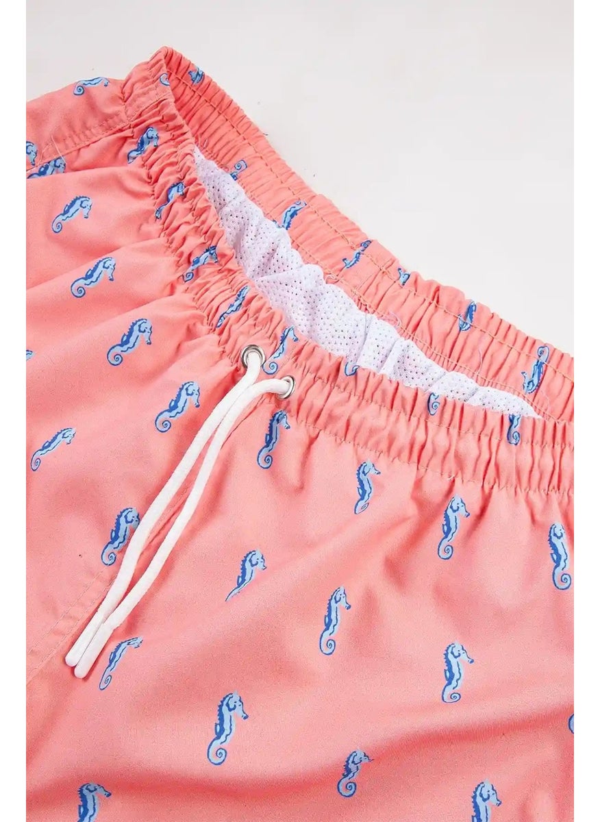 Gold Class Kidswear Sea Horse Patterned Corded Lined Boys Swim Shorts  - Image 4