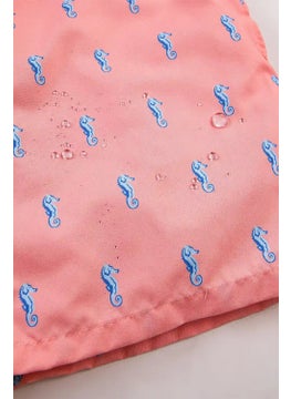 Gold Class Kidswear Sea Horse Patterned Corded Lined Boys Swim Shorts  - Image 5