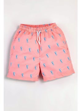 Gold Class Kidswear Sea Horse Patterned Corded Lined Boys Swim Shorts  - Image 1