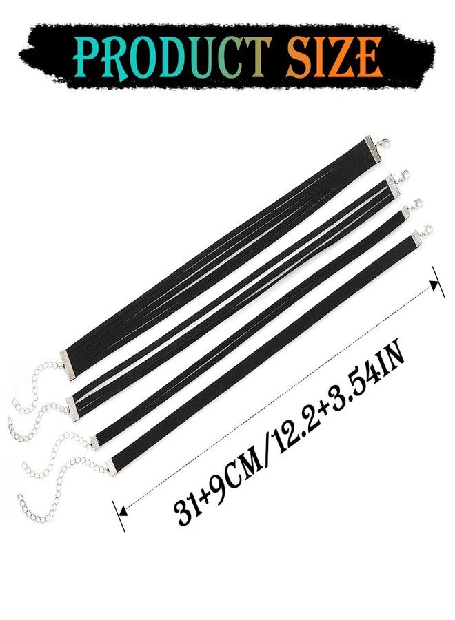 EVILD Black Choker Necklace Halloween Layered Velvet Necklaces Goth Accessories for Women - Image 3
