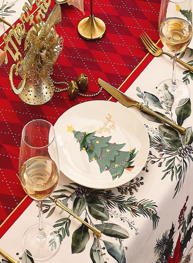 Swuut Christmas Salad Plates - Set of 6, 8 inch Bone China - Dishwasher & Microwave Safe Holiday Tree Dessert Appetizer Plates,Xmas Novelty Funny Gift for Women, Men,Family - Image 2