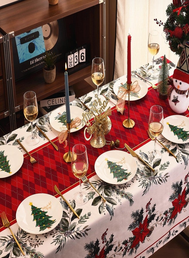 Swuut Christmas Salad Plates - Set of 6, 8 inch Bone China - Dishwasher & Microwave Safe Holiday Tree Dessert Appetizer Plates,Xmas Novelty Funny Gift for Women, Men,Family - Image 3