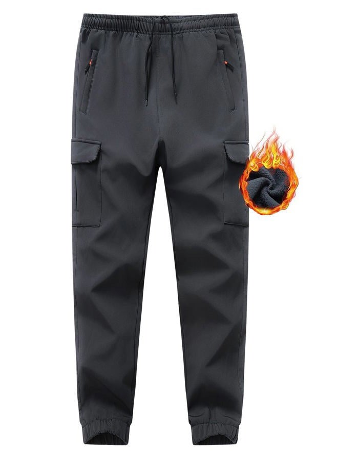 WaltZon Boys Girls Snow Pants Waterproof Fleece Lined Ski Pants Kids Winter Hiking Pants, 3801d.blue, 7-8 - Image 4